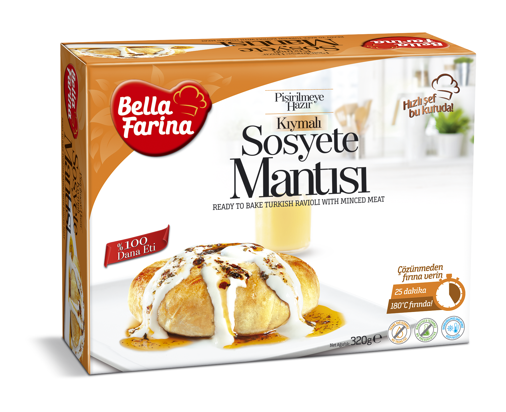 Bella Farina Kıymalı Sosyete Mantısı 320g